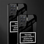 warning sign black edition glass case for oppo f19 pro image-2