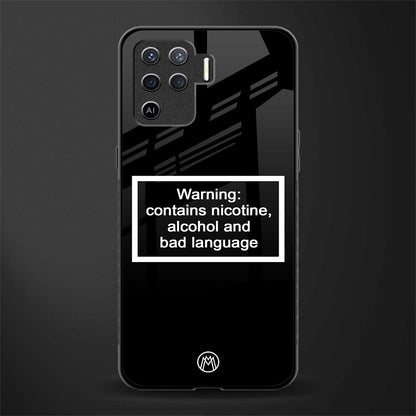 warning sign black edition glass case for oppo f19 pro image
