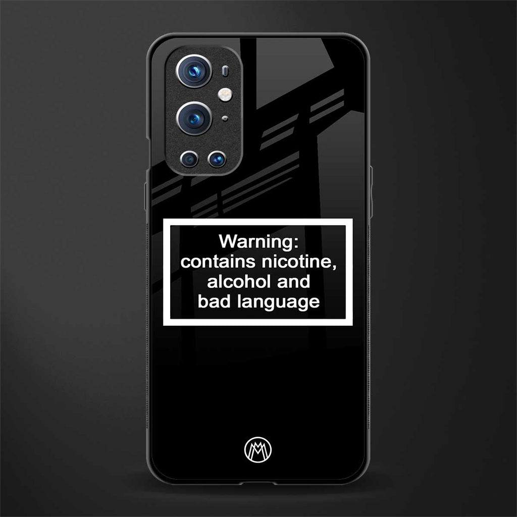 warning sign black edition glass case for oneplus 9 pro image