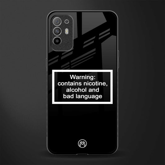 warning sign black edition glass case for oppo f19 pro plus image