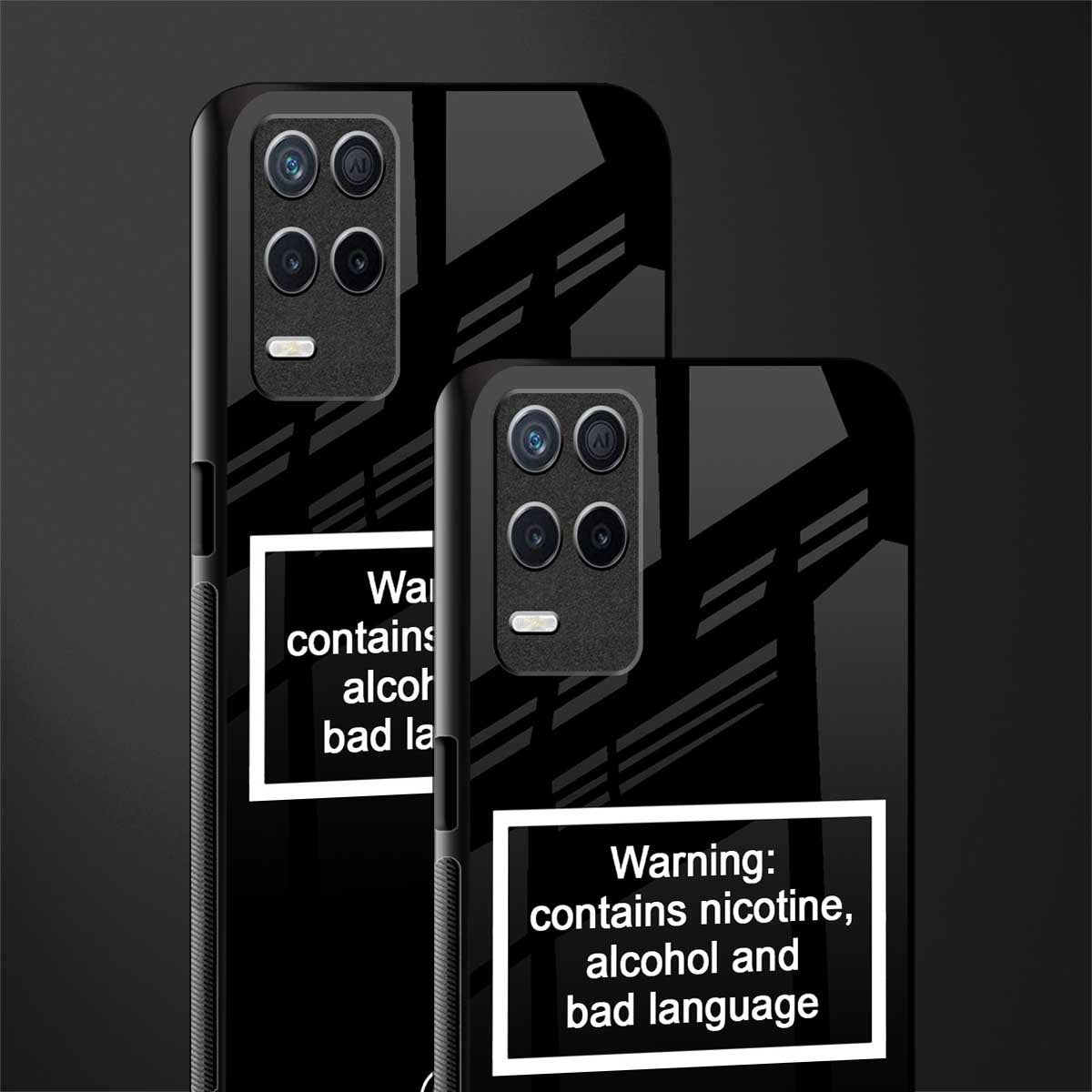 warning sign black edition glass case for realme 8 5g image-2