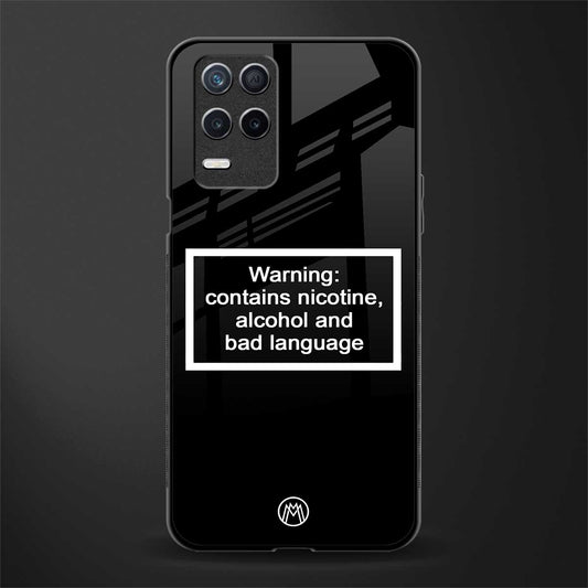 warning sign black edition glass case for realme narzo 30 5g image