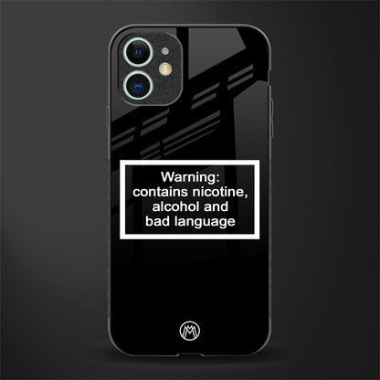 warning sign black edition glass case for iphone 12 mini image