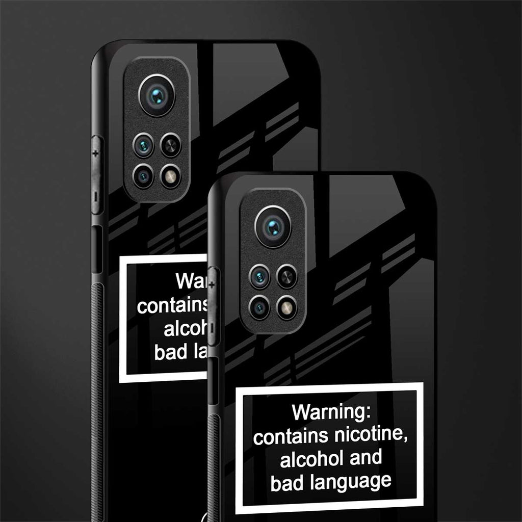 warning sign black edition glass case for mi 10t 5g image-2