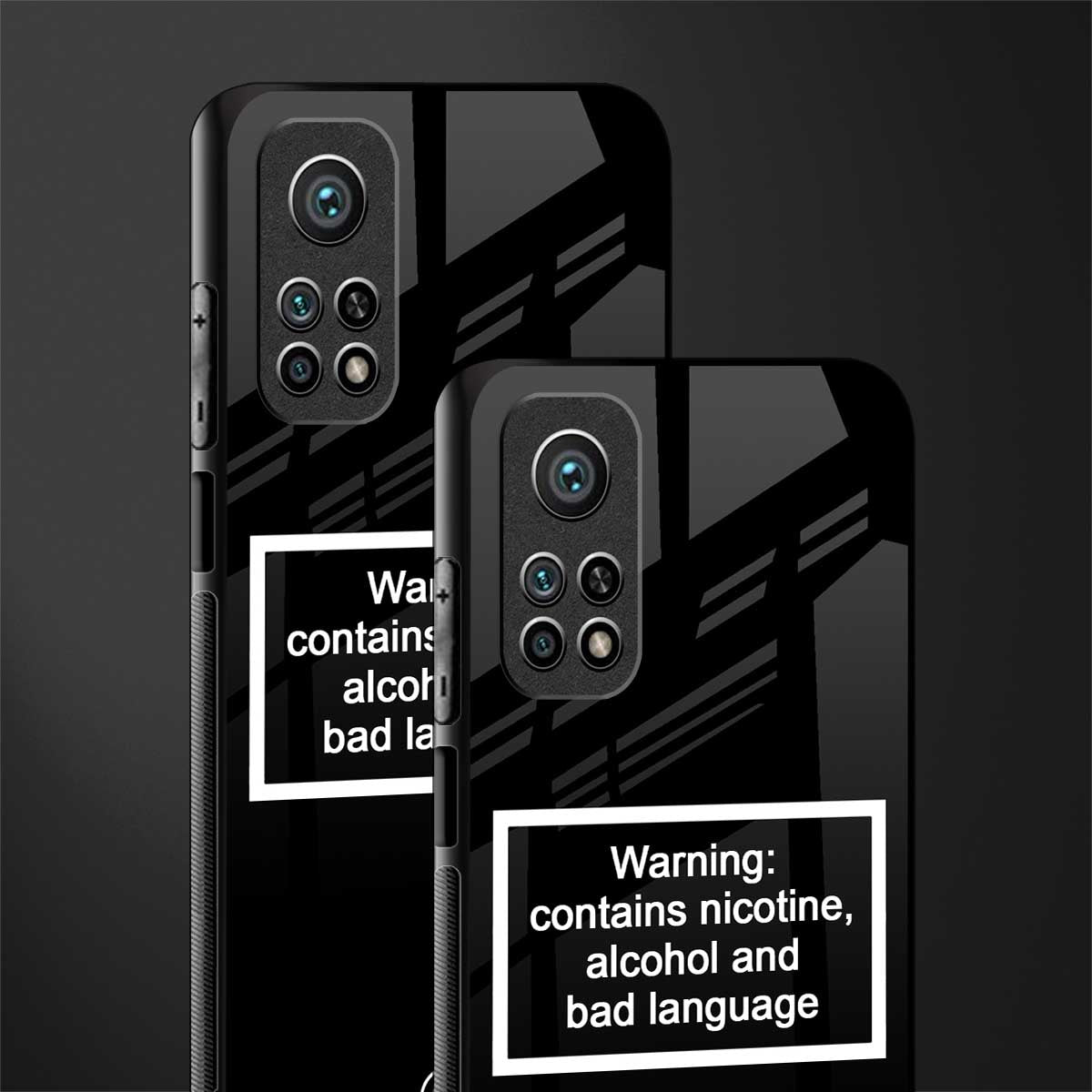 warning sign black edition glass case for mi 10t 5g image-2