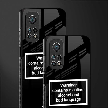 warning sign black edition glass case for mi 10t 5g image-2