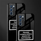 warning sign black edition glass case for oppo reno6 pro 5g image-2