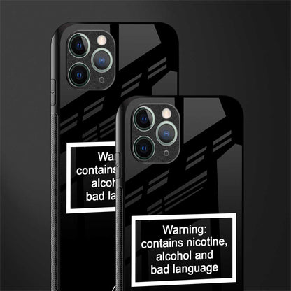 warning sign black edition glass case for iphone 11 pro image-2