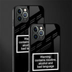 warning sign black edition glass case for iphone 11 pro max image-2