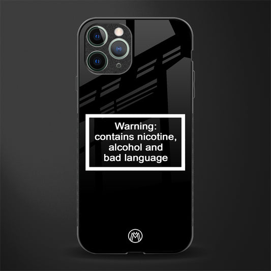 warning sign black edition glass case for iphone 11 pro image