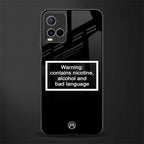 warning sign black edition glass case for vivo y21s image