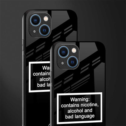 warning sign black edition glass case for iphone 13 image-2