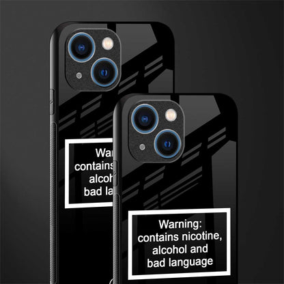 warning sign black edition glass case for iphone 13 mini image-2