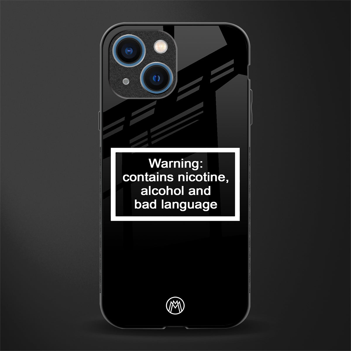 warning sign black edition glass case for iphone 13 mini image