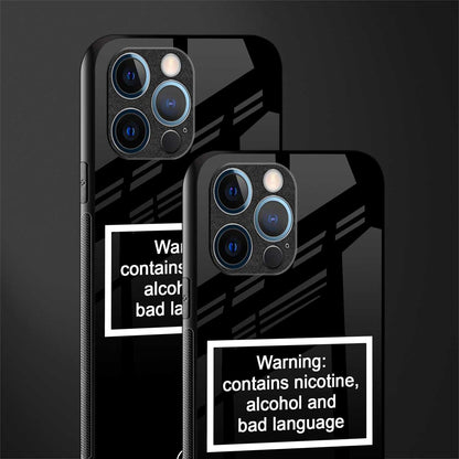 warning sign black edition glass case for iphone 14 pro image-2