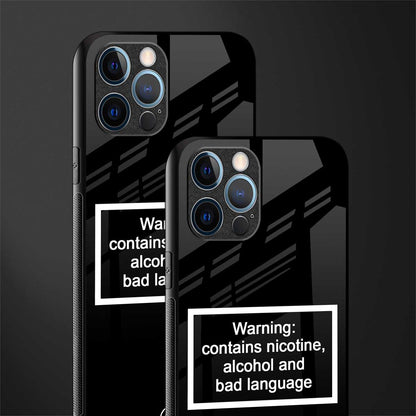 warning sign black edition glass case for iphone 12 pro max image-2