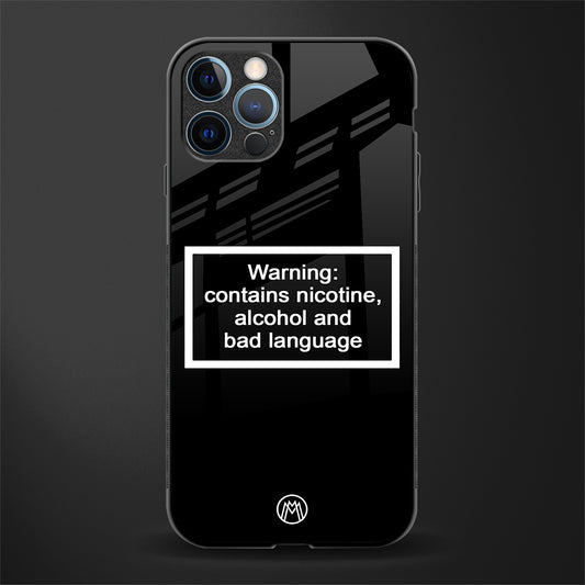 warning sign black edition glass case for iphone 12 pro max image
