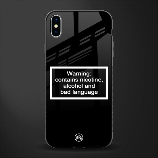 warning sign black edition glass case for iphone xs max image