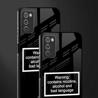 warning sign black edition glass case for samsung galaxy a03s image-2