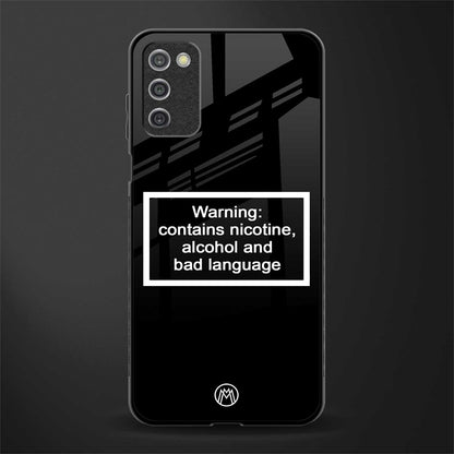warning sign black edition glass case for samsung galaxy a03s image