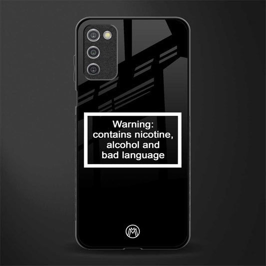 warning sign black edition glass case for samsung galaxy a03s image