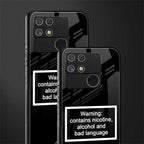 warning sign black edition back phone cover | glass case for realme narzo 50a