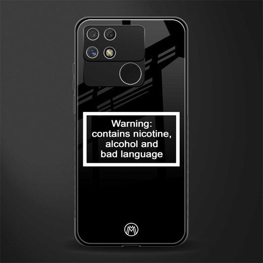warning sign black edition back phone cover | glass case for realme narzo 50a