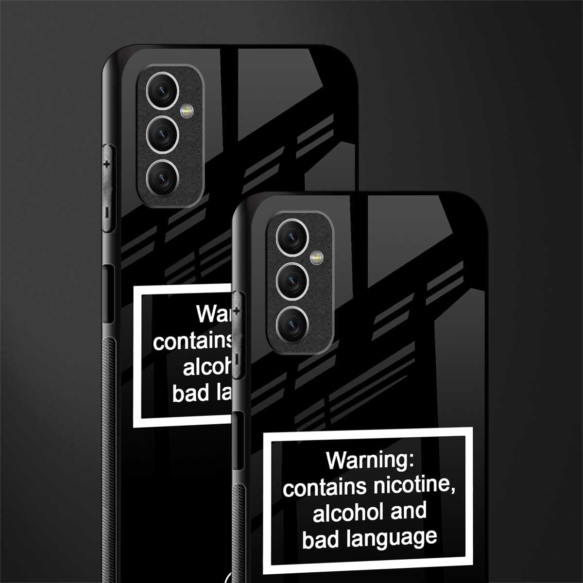 warning sign black edition glass case for samsung galaxy m52 5g image-2