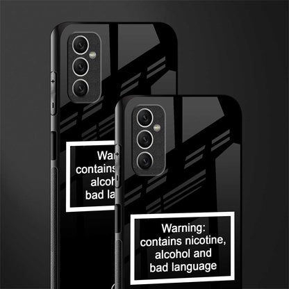 warning sign black edition glass case for samsung galaxy m52 5g image-2