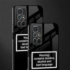 warning sign black edition glass case for redmi 10 prime image-2