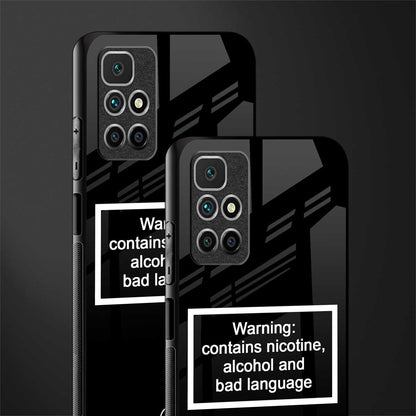 warning sign black edition glass case for redmi 10 prime image-2