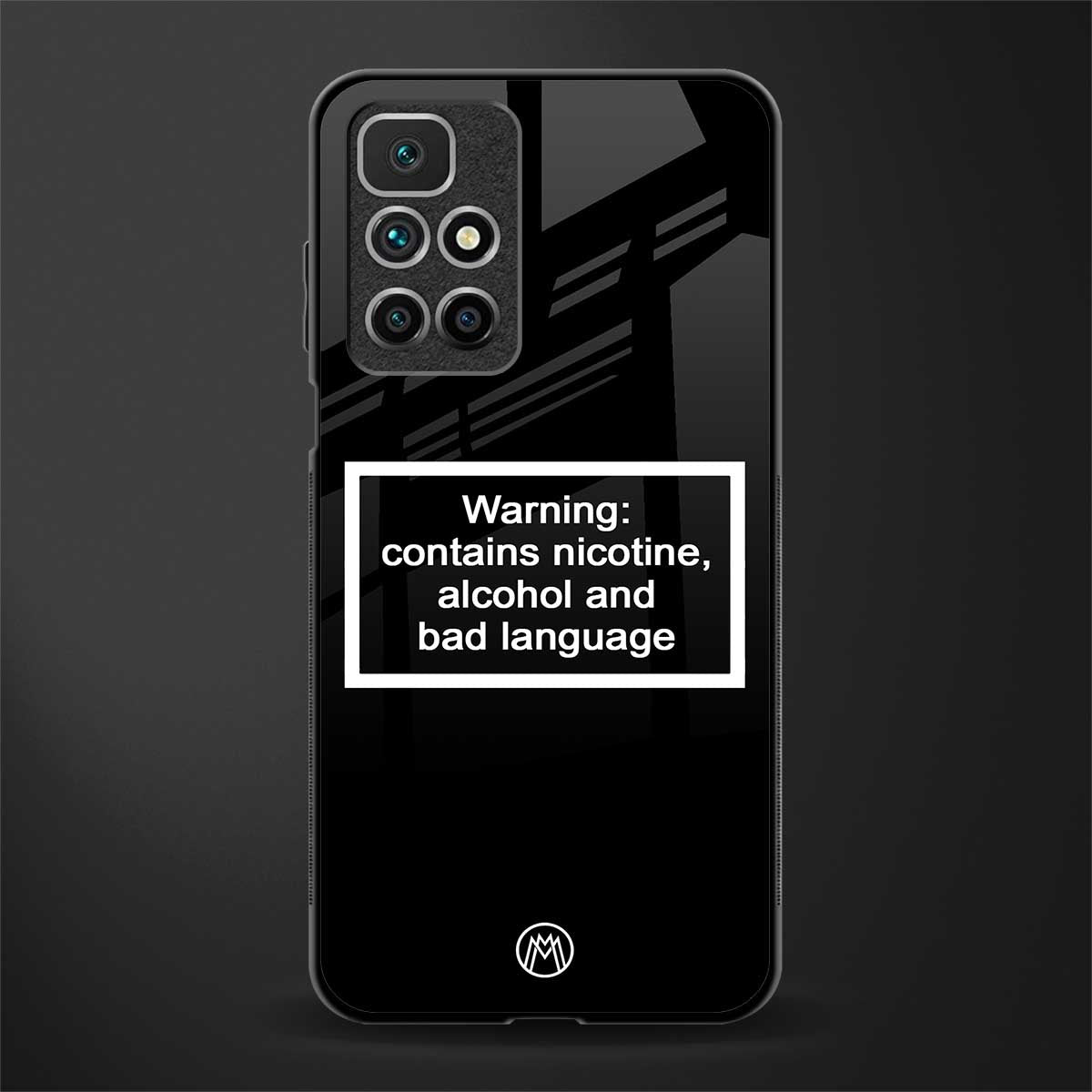 warning sign black edition glass case for redmi 10 prime image