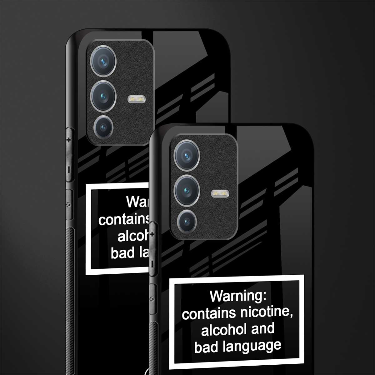 warning sign black edition glass case for vivo v23 pro 5g image-2