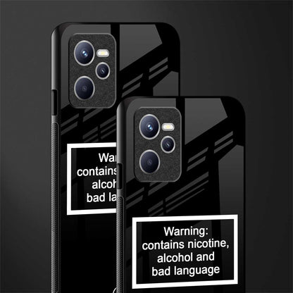 warning sign black edition glass case for realme c35 image-2
