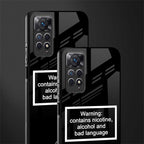 warning sign black edition back phone cover | glass case for redmi note 11 pro plus 4g/5g