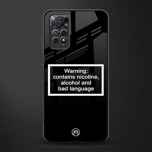 warning sign black edition back phone cover | glass case for redmi note 11 pro plus 4g/5g