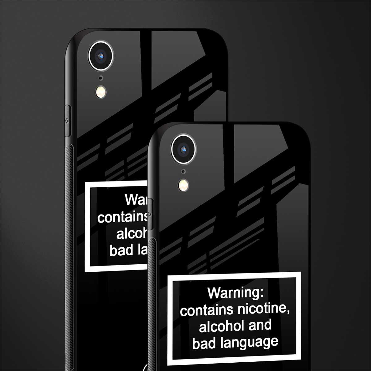 warning sign black edition glass case for iphone xr image-2