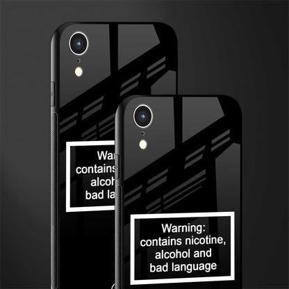 warning sign black edition glass case for iphone xr image-2