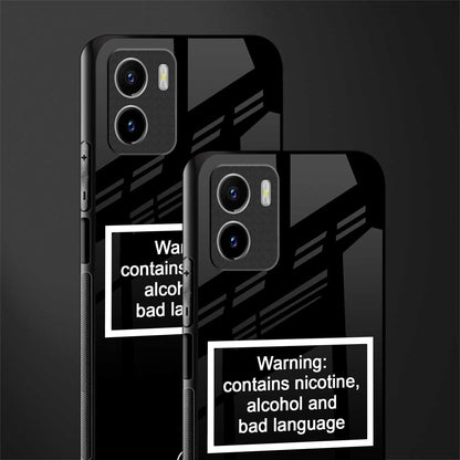 warning sign black edition glass case for vivo y15s image-2