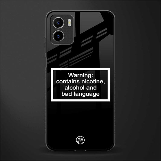 warning sign black edition glass case for vivo y15s image