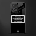 warning sign black edition back phone cover | glass case for samsung galaxy a23
