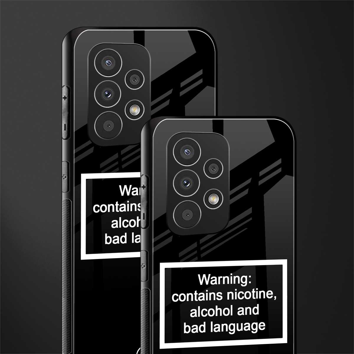 warning sign black edition back phone cover | glass case for samsung galaxy a53 5g