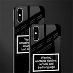 warning sign black edition glass case for iphone xs image-2