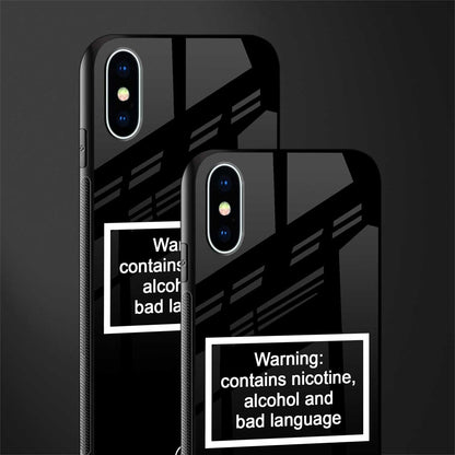 warning sign black edition glass case for iphone x image-2