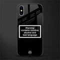 warning sign black edition glass case for iphone xs image