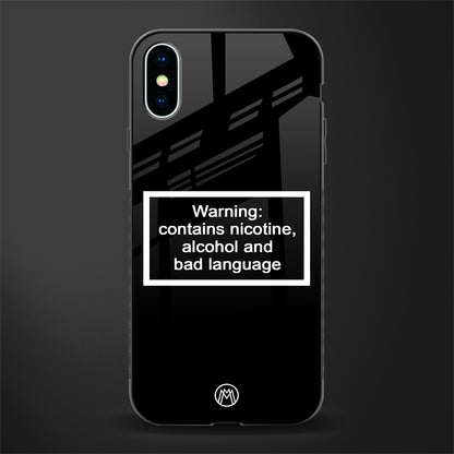 warning sign black edition glass case for iphone xs image