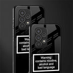 warning sign black edition back phone cover | glass case for samsung galaxy a73 5g