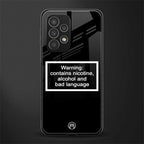 warning sign black edition back phone cover | glass case for samsung galaxy a73 5g