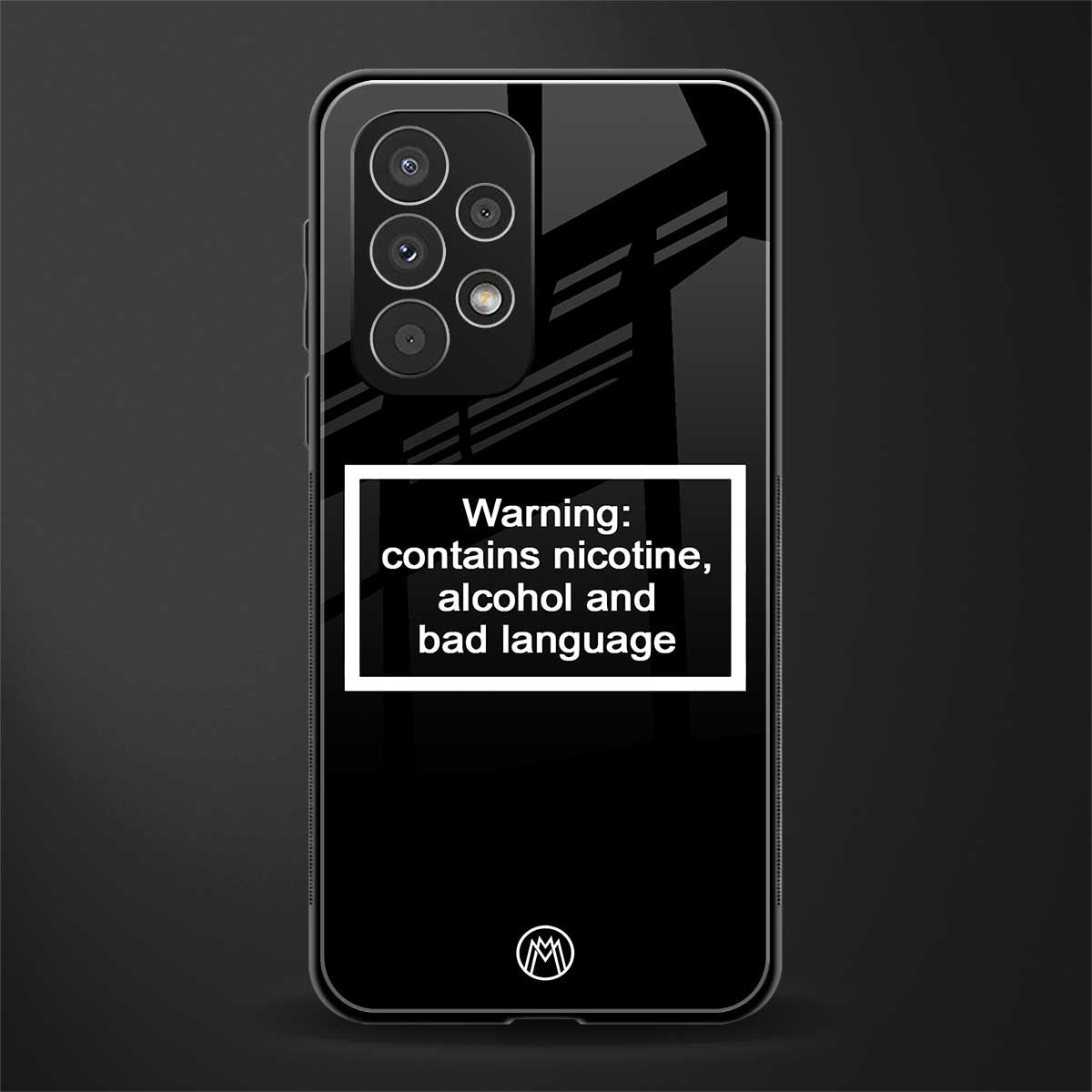 warning sign black edition back phone cover | glass case for samsung galaxy a73 5g