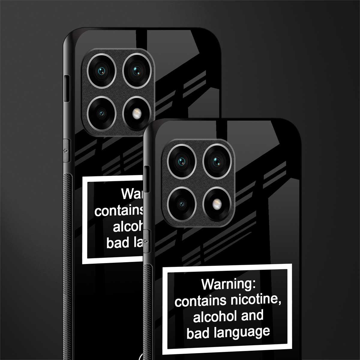 warning sign black edition glass case for oneplus 10 pro 5g image-2